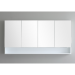 1500 PVC Fremantle Matte White Mirror Cabinet With Undershelf